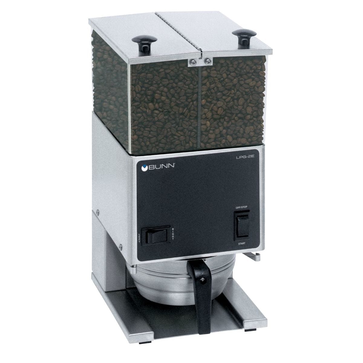 Bunn LPG-2E Low Profile Portion Control Coffee Grinder - Dual Hoppers 26800.0000