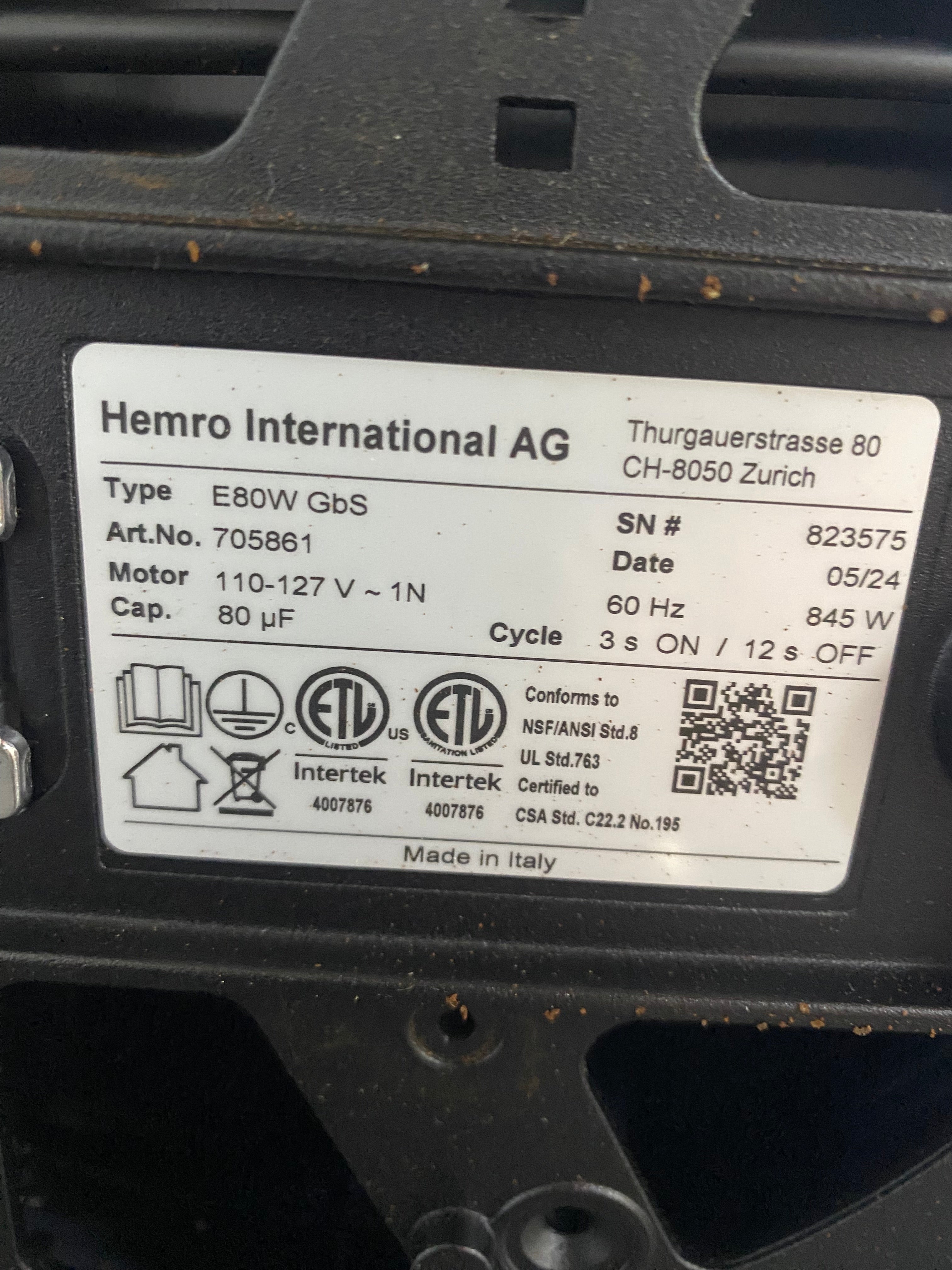 OPEN BOX Mahlkonig E80 W Grind-by-Weight with Sync Commercial Espresso Grinder - Black - S#823575