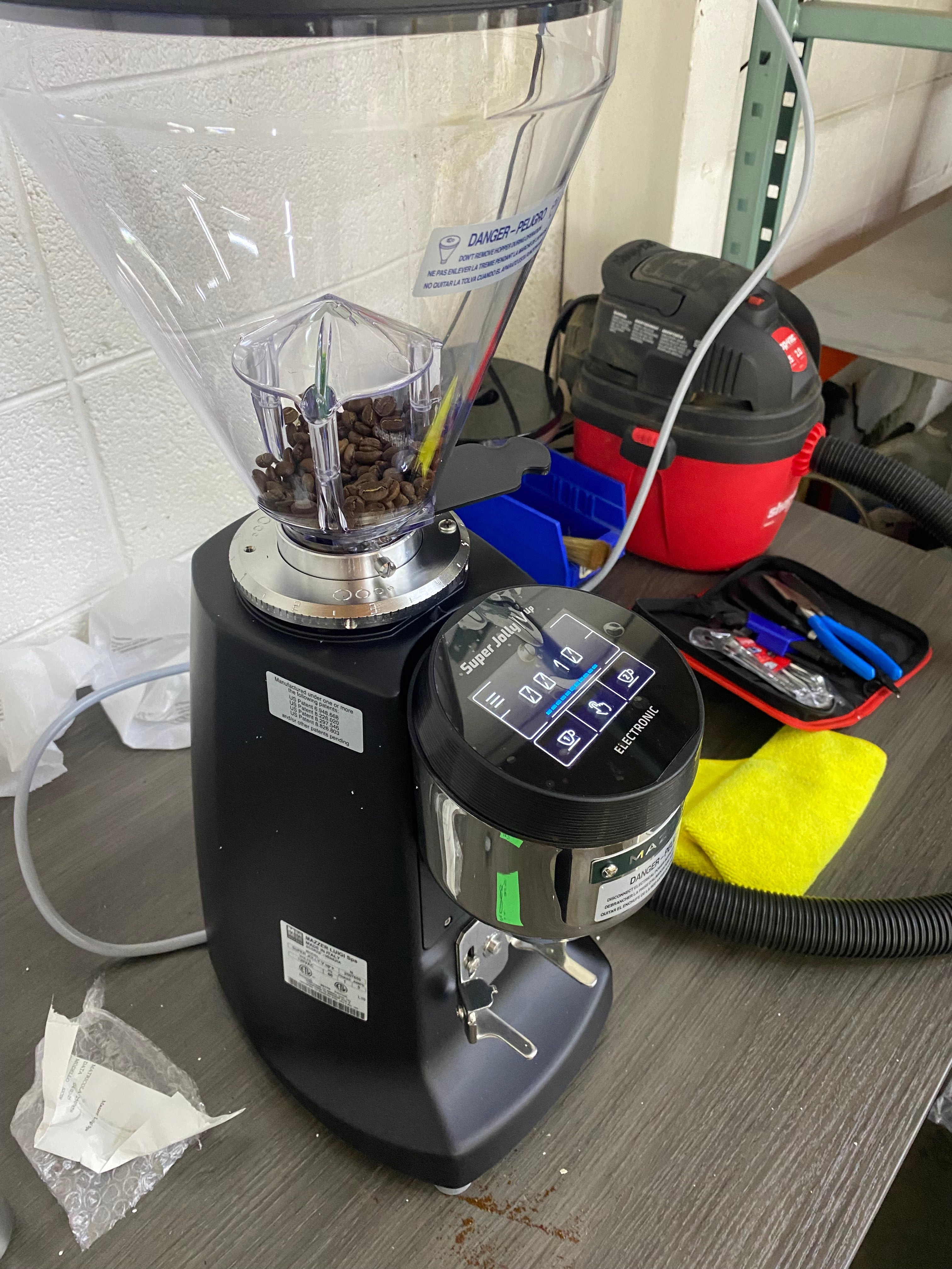 OPEN BOX Mazzer Super Jolly V Up Electronic Espresso Grinder - Black - S#2507659