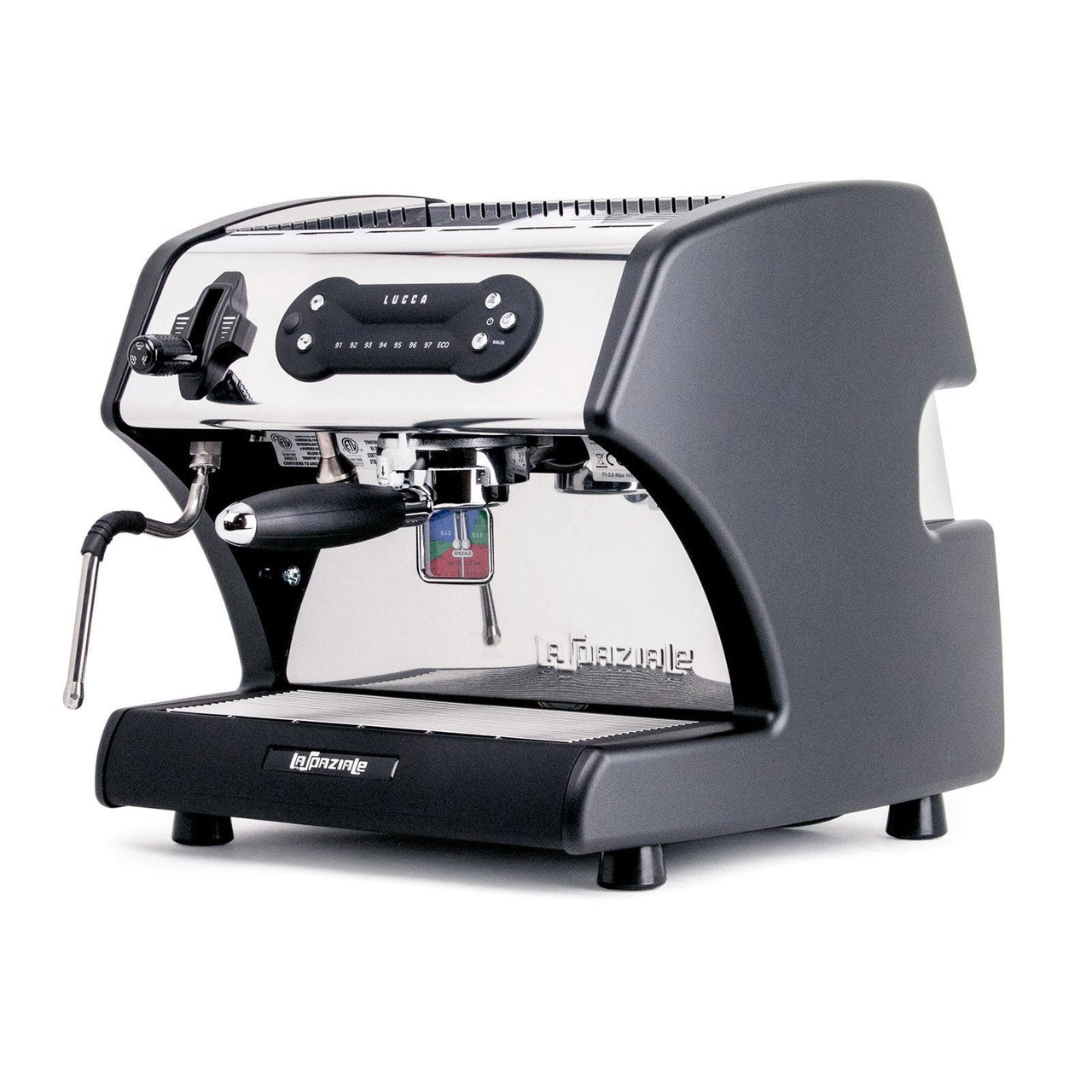 LUCCA A53 Direct Plumb Espresso Machine Black (Standard) With New Lever Steam Tap
