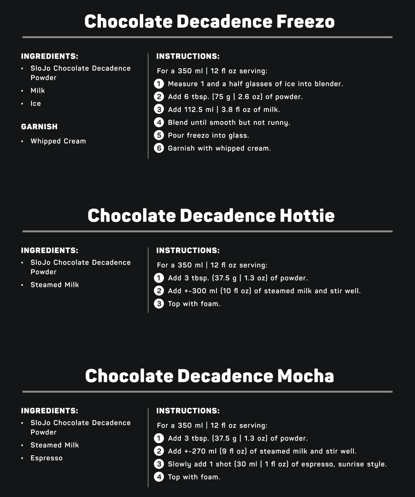 SloJo Chocolate Decadence Flavored Powder Mix - Case of 8