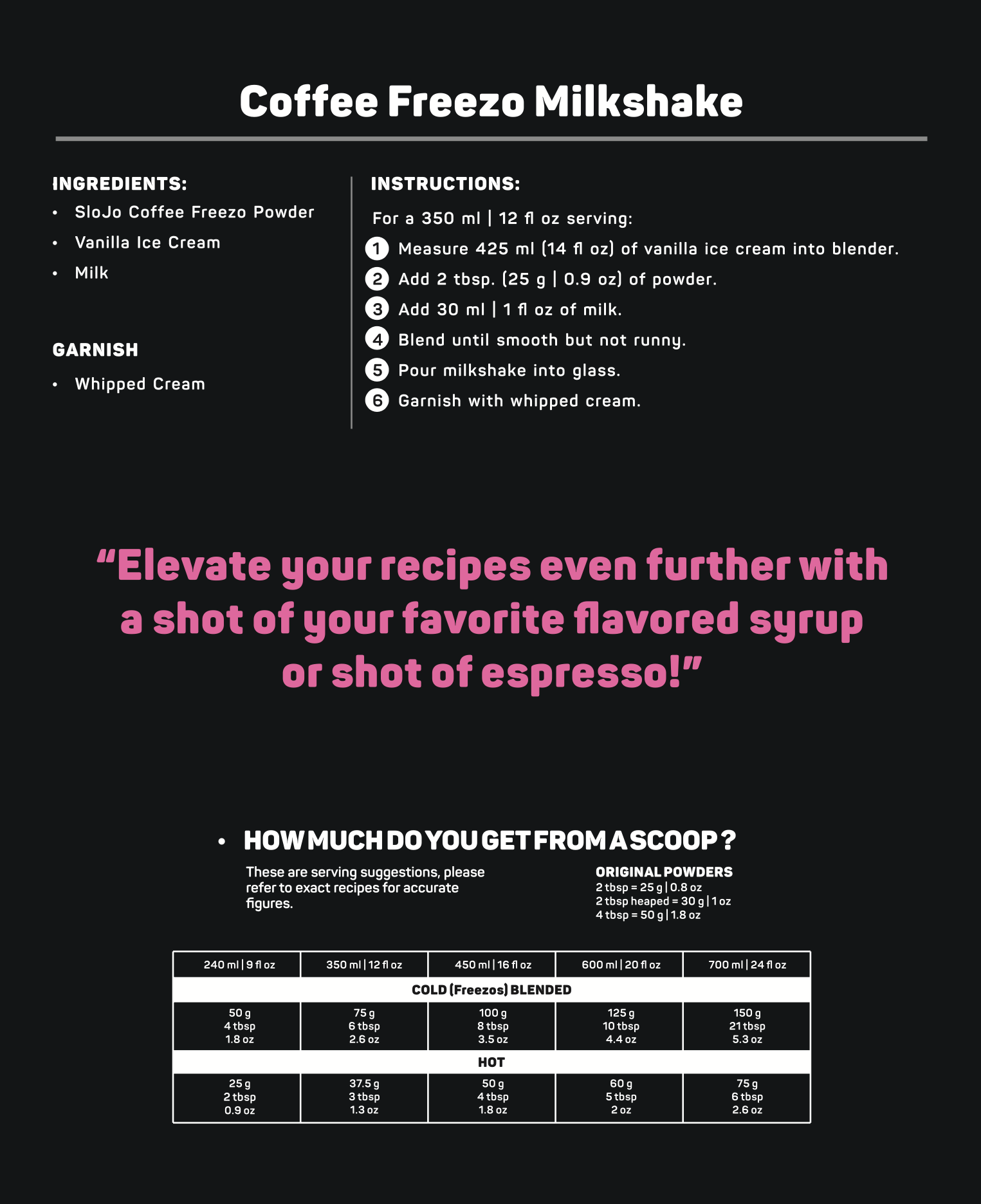 Buy SloJo Coffee Freezo Flavored Powder Mix - 1 kg Packet