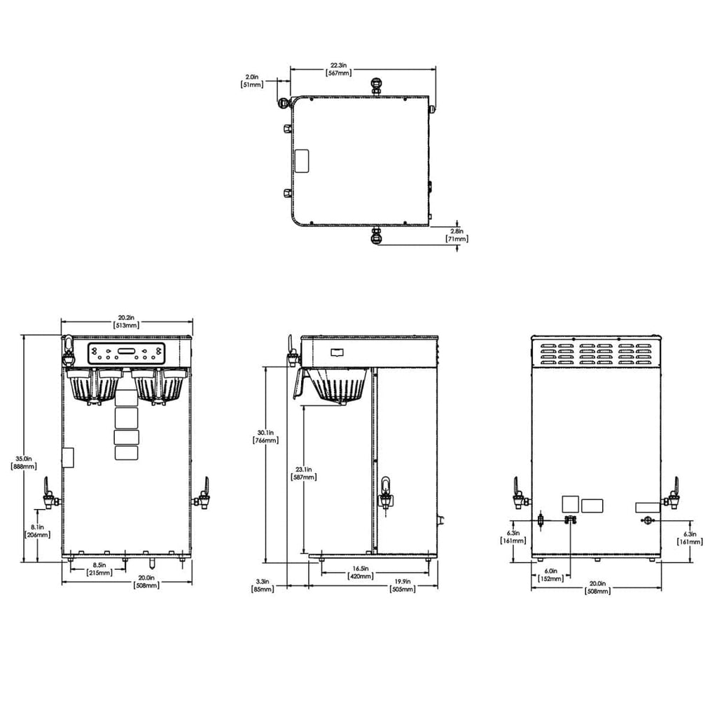 Bunn Bunn 53200.0101 ICB Tall Infusion Twin Coffee Brewer 120/240v Coffee Brewers