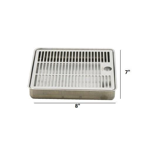 Image of 8" x 7" Krome C064 Flush Mount / Surface Mount Drip Tray (w/o Drain) - Voltage Coffee Supply™