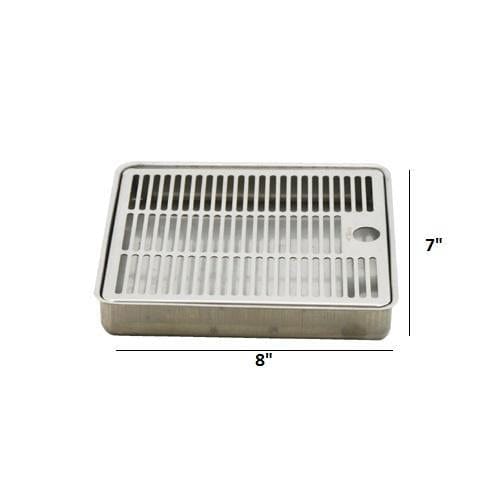 Krome 8? x 7? Krome C064 Flush Mount / Surface Mount Drip Tray (w/o Drain) Drip Trays