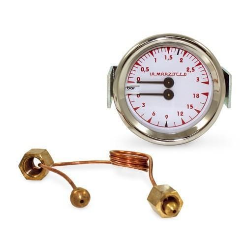 La Marzocco La Marzocco Double Scale Boiler Pressure Gauge with Tube L280 Gauges
