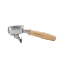Image of La Marzocco Double Spouted Portafilter Fixed Spout Wood Maple Walnut Stainless - Voltage Coffee Supply™