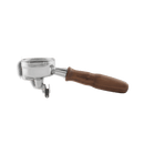 Image of La Marzocco Double Spouted Portafilter Fixed Spout Wood Maple Walnut Stainless - Voltage Coffee Supply™