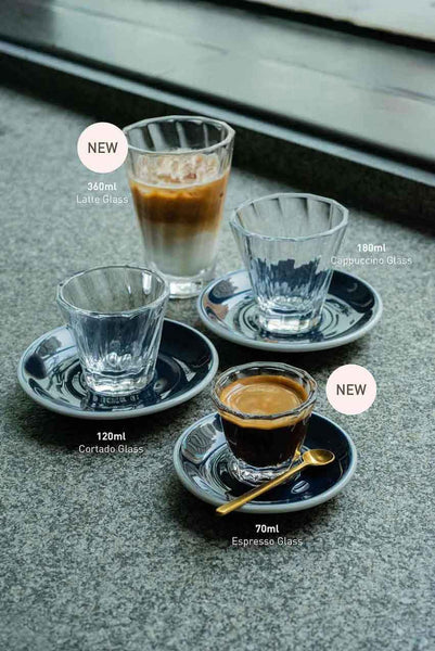 Urban Glass 120ml Twisted Cortado Glass (Clear) & Saucer