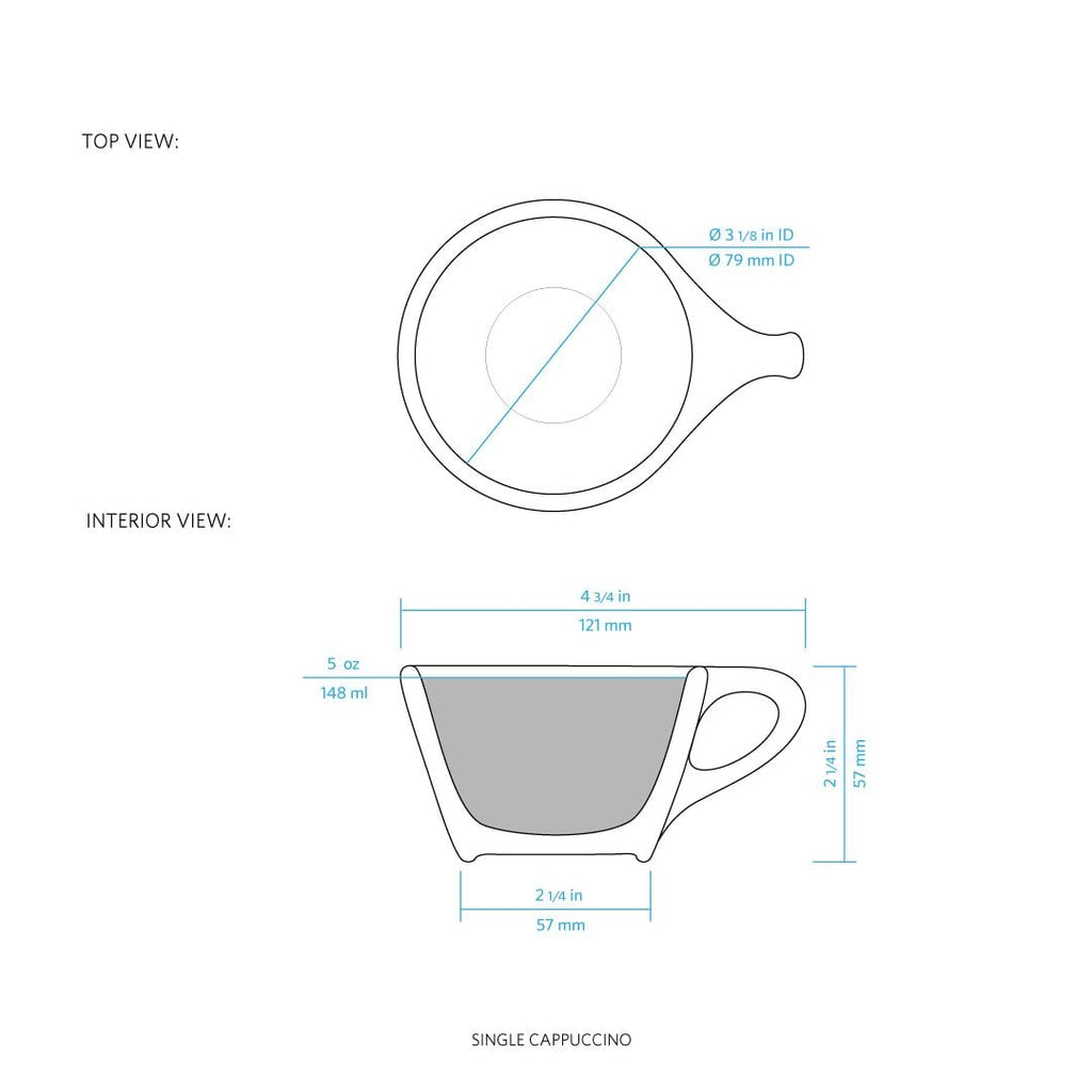 notNeutral notNeutral Lino Single Cappuccino Cup & Saucer - One Dozen Cups & Mugs