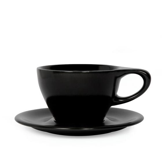 notNeutral notNeutral Lino Small Latte Cup & Saucer - One Dozen Cups & Mugs Black