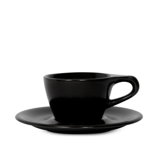 notNeutral notNeutral Lino Large Latte Cup & Saucer - One Dozen Cups & Mugs Black