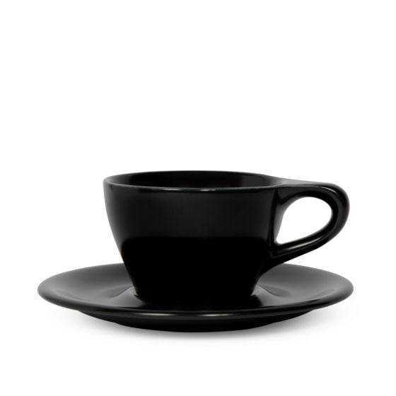 notNeutral notNeutral Lino Double Cappuccino Cup & Saucer - One Dozen Cups & Mugs Black