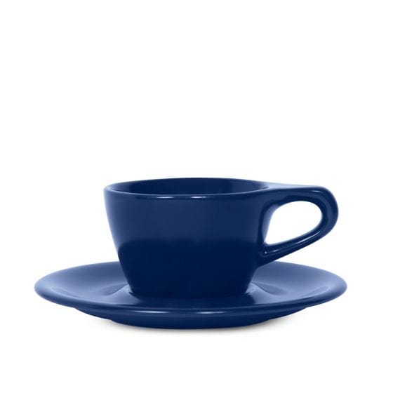 notNeutral notNeutral Lino Large Latte Cup & Saucer - One Dozen Cups & Mugs Blue
