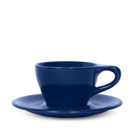 notNeutral notNeutral Lino Double Cappuccino Cup & Saucer - One Dozen Cups & Mugs Blue