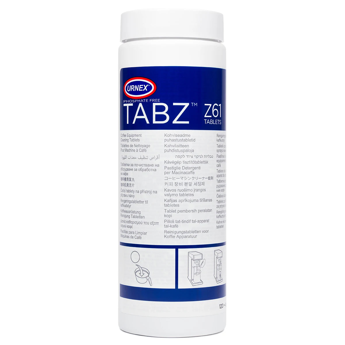 Urnex Tabz Coffee Equipment Cleaning Tablets 120 Count