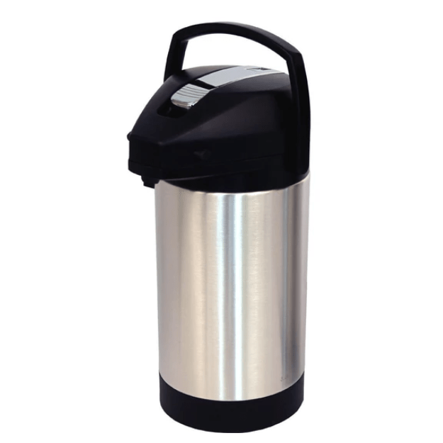 Image of Fetco Stainless Lined Lever Airpot Server 2.2L, 2.5L, 3.0L, 3.8L - Voltage Coffee Supply™