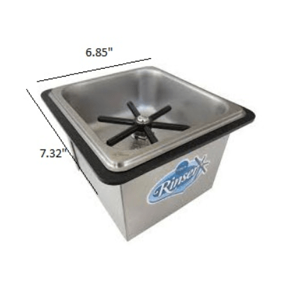 Image of 7" Krome C334 Countertop Frothing Glass Pitcher Rinser Washer - Voltage Coffee Supply™